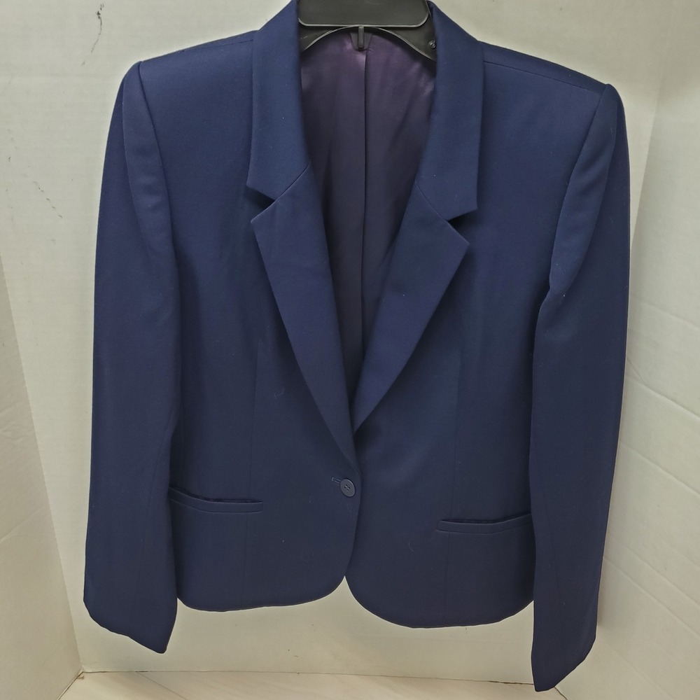 Paul Stanley Coco Beland Vintage Royal Blue 100% Wool Blazer Wmn Size 8 Coquette